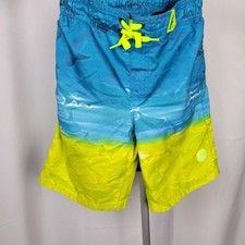 Zero Xposur Boys Blue  Green Shark Swim Trunks Board Shorts