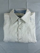 Robert Graham Men's Long Sleeve White Textured Button Up Shirt Size XL