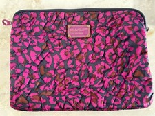 Marc by Marc Jacobs Quilted Laptop Sleeve 13  Pink Purple Leopard Zip Case