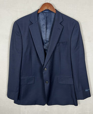 Stafford The Year Round Sport Coat Men's 46R Navy Blue Classic Fit Travel