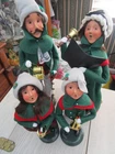 HTF RARE 4 BYERS CHOICE LTD CHRISTMAS BELL FAMILY MOTHER FATHER DAUGHTER SON