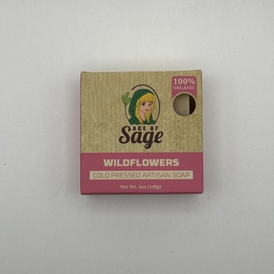 Age Of Sage Wildflowers 100% Organic Cold Pressed Artisan Soap Handmade 5 Oz