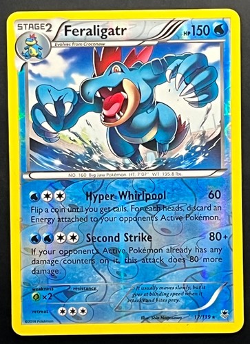 Feraligatr XY Phantom Forces Rare REVERSE HOLO Pokemon Card 17/119