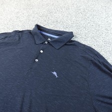 Tommy Bahama Polo Shirt Mens 2XL Blue Performance Golf Preppy Short Sleeve Top
