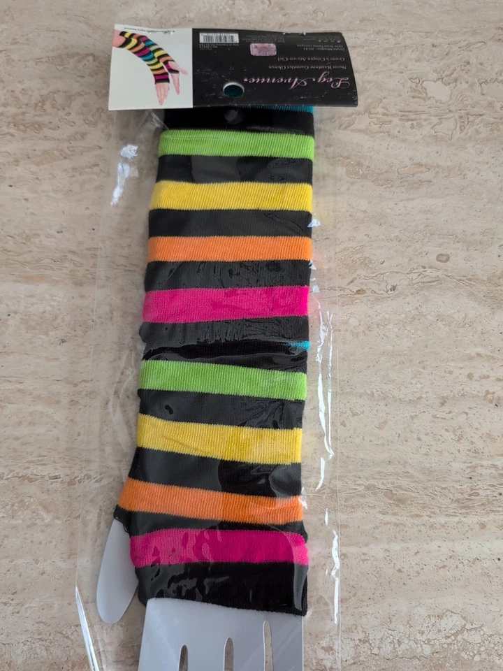 Guantes Guantelete Arco Iris Neón Nuevos Leg Avenue #2031 Talla Única Adulto Foto 3 de 3