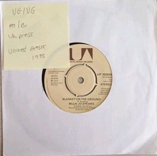 Billie Jo Spears Blanket On The Ground Vinyl Record 7" VG/VG UP 35805 1975
