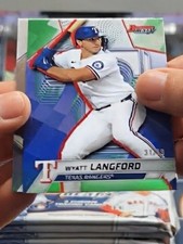 2025 Bowman's Best Wyatt Langford Green Refractor /99 Texas Rangers