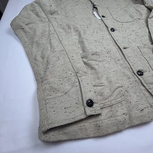 Kato by Hiroshi Kato Chore Jacket Speckled Wool Ivory Size XL USA NWT image 2