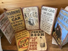 16x10” Lot 7 Game room Man Cave Poker Football Garage Metal Poster Funny Signage