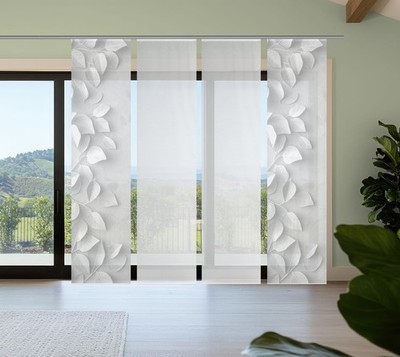 VISION S Flächenvorhänge Set 4er RIXA, halbtransparent, Höhe 260 cm, grau