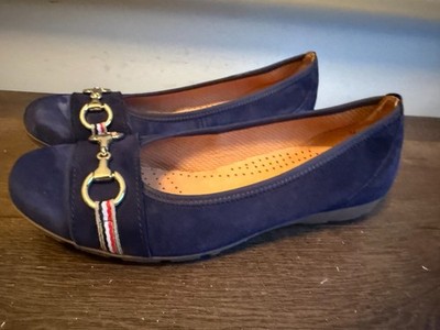 GABOR Hovercraft Blue Nubuck Horsebits Ballet Flats  Size US 7.5