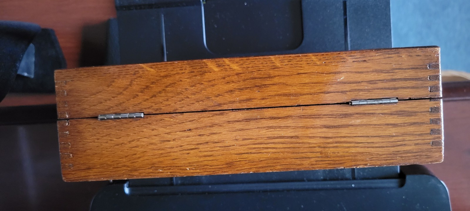 Antique Wheeler & Wilson Sewing Machines Dovetail Jointed Wooden Hinged Box W&W