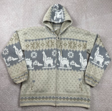 Tejidos Aly Marka Sweater Fits M Wool Alpaca Fair Isle Nordic Full Zip Hooded