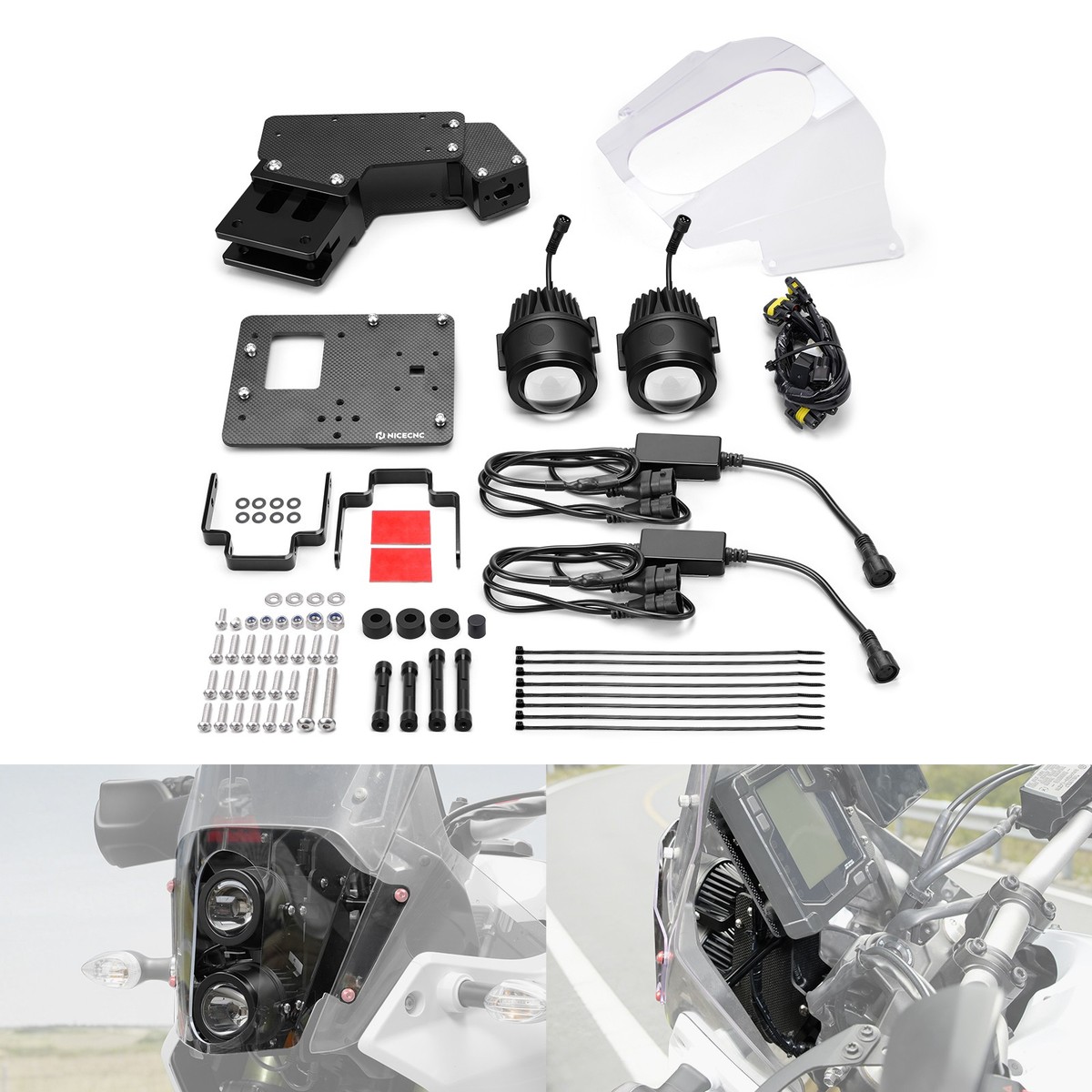 NICECNC High-Power Adjustable Headlights Rally Kit For Yamaha