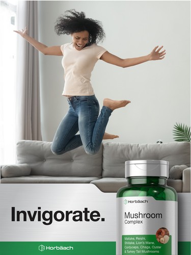 Mushroom Complex Supplement | 150 Capsules | 8 Mushroom Blend | by Carlyle - Picture 6 of 7
