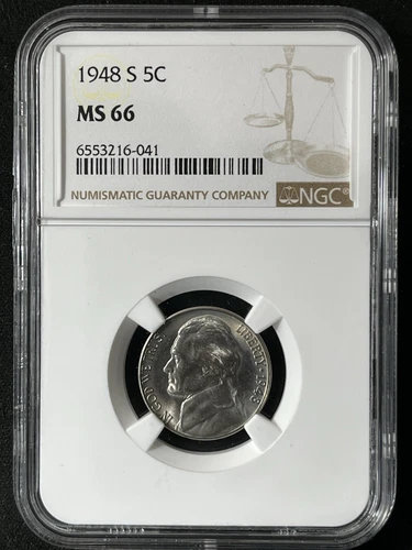 1948-S  5C Jefferson Nickel NGC MS66      6553216-041
