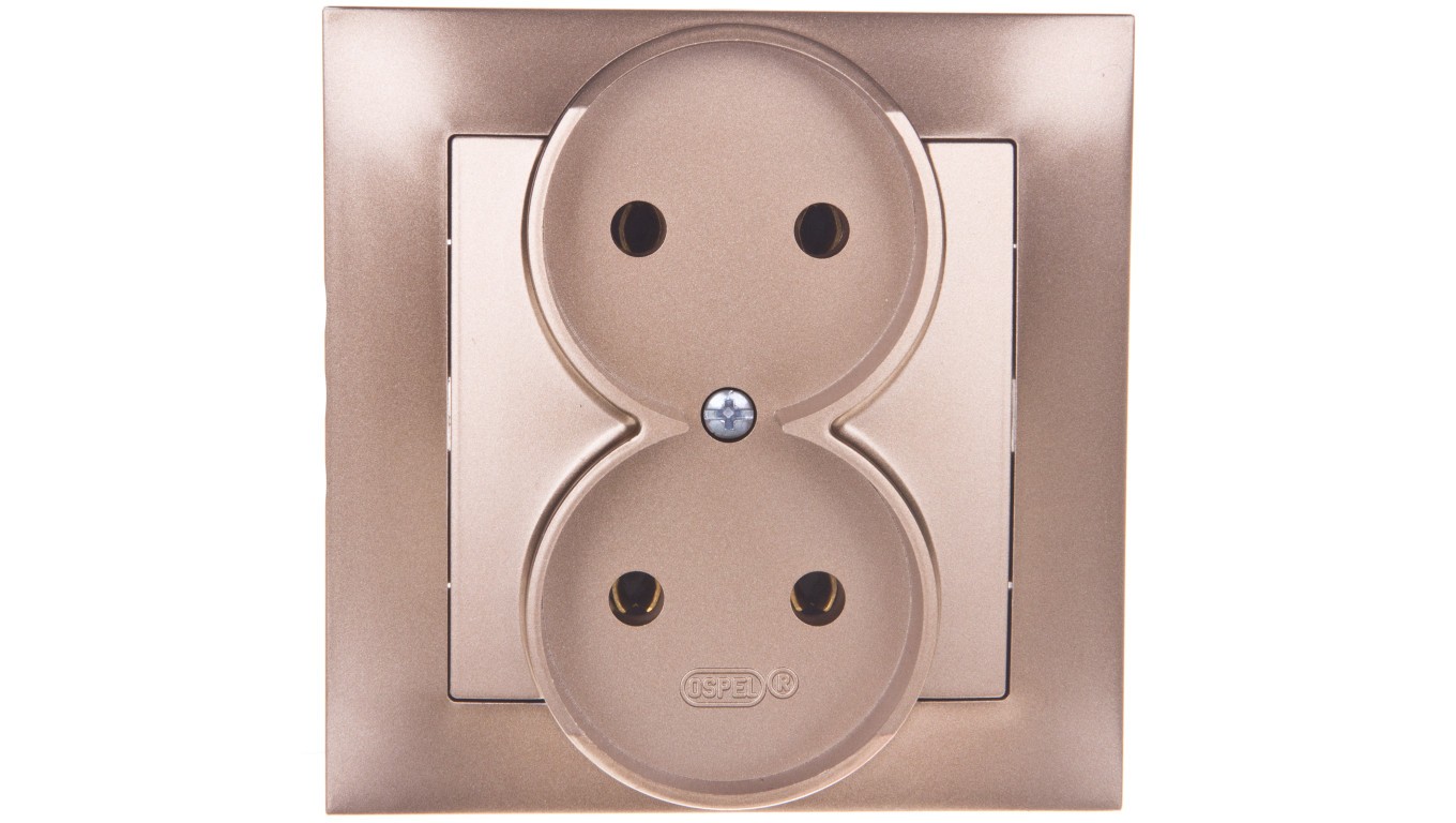 Impression Double Socket B/U Gold Metallic GP-2Y/28