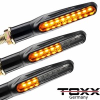 ToXx Led Lauflicht Laufeffekt Motorrad Blinker Schwarz Universal 12V E-GeprüFt