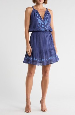 NWT! Area Stars Embroidered Dress in Navy Size Medium