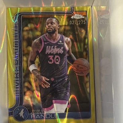 Topps Chrome Julius Randle Minnesota Timberwolves Refractor 027/275 Card