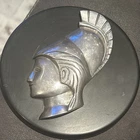 Antique Minerva goddess Car Mascot Sterling Silver Over Bronze ?Plaque