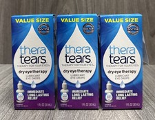 LOT OF 3 THERA TEARS Dry Eye Therapy Lubricant Eye Drops 1 fl oz EXP: 04/2026 