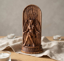 Wooden Lilith Statue Occult Goddess Figurine Pagan Altar Decor Dark