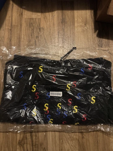 SWEATSHIRT À CAPUCHE SUPREME BRODÉ S TAILLE L SS21 épuisé noir neuf