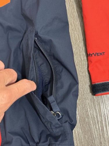 The North Face Hyvent Rain Jacket Boys Small Hooded Windbreaker Blue Orange - Picture 4 of 13