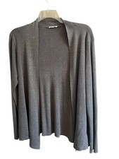 Eileen Fisher Linen Cardigan BrownLagenlook Open Front Sweater 1X Plus