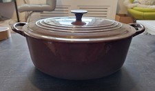 Le Creuset Cast Iron Oval Casserole Dish Size D 27cm Brown Vintage Dutch Oven