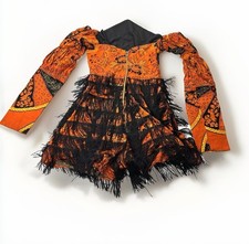 Girls African Wax Fabric Ankara Dress No Size Check Measurements Orange Black