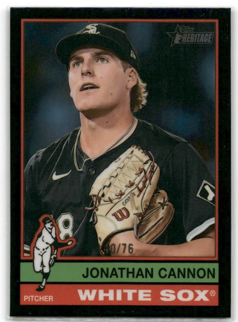 2025 Topps Heritage Jonathan Cannon Chrome Black Refractor /76 #323