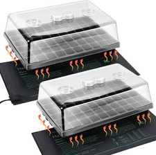 60-Cell Seed Starter Kit: Weather Resistant Trays with Humidity Domes & Heat ...