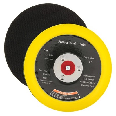 6'' DA Polisher & Sander Pad - Hook & Loop Face - Random Orbital Backing Plate