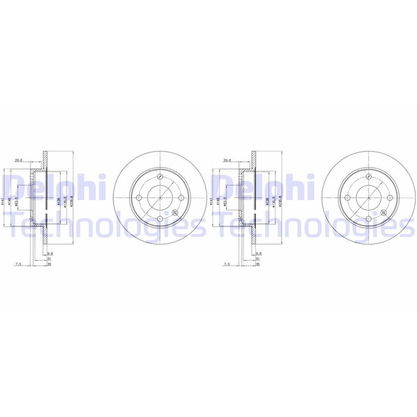 2X Delphi Bremsscheiben 240Mm Voll Vorne Passend FÜR Ford Courier Escort Fiesta-image