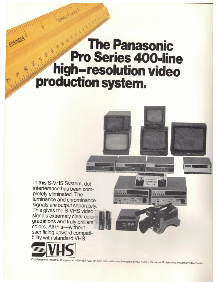 ¡Folleto del sistema de producción de video Panasonic Pro Series S-VHS 1987 DE COLECCIÓN! PRECIOS Foto 2 de 4