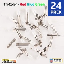 24 X RadioShack 5mm High Brightness Full Color Tri LED #2760028 BULK PACK NEW