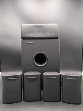 Monoprice 5.1 Channel Home Theater Satellite Speakers and Subwoofer, Black