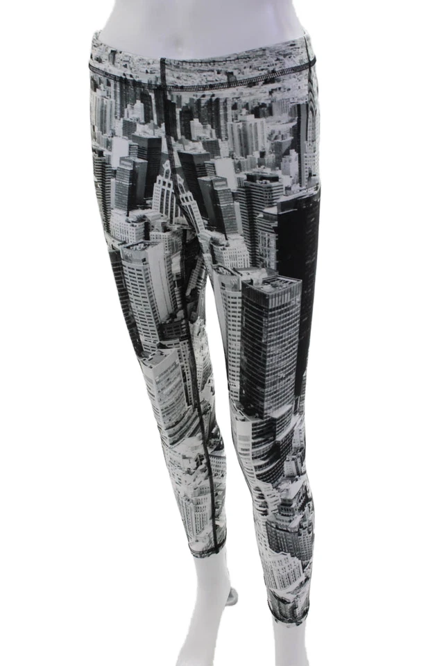 Pantalones Leggings Terez Mujer Estampado Gráfico Tiro Alto Negro Combo Talla L Foto 2 de 4