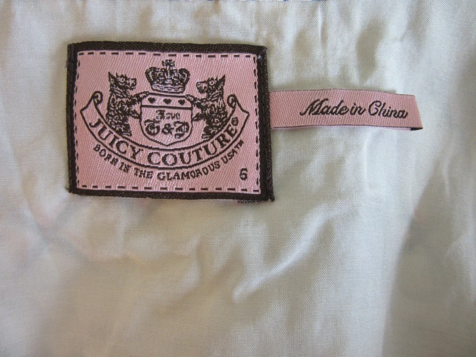 Mini Vestido de Seda JUICY COUTURE Azul Cintura Imperio 6 Sin Mangas Volantes Foto 4 de 4