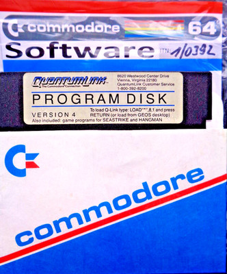 COMMODORE 64/128 -- QUANTUM-LINK PROGRAM DISK & COMMON SENSE (Q-LINK - DISK)
