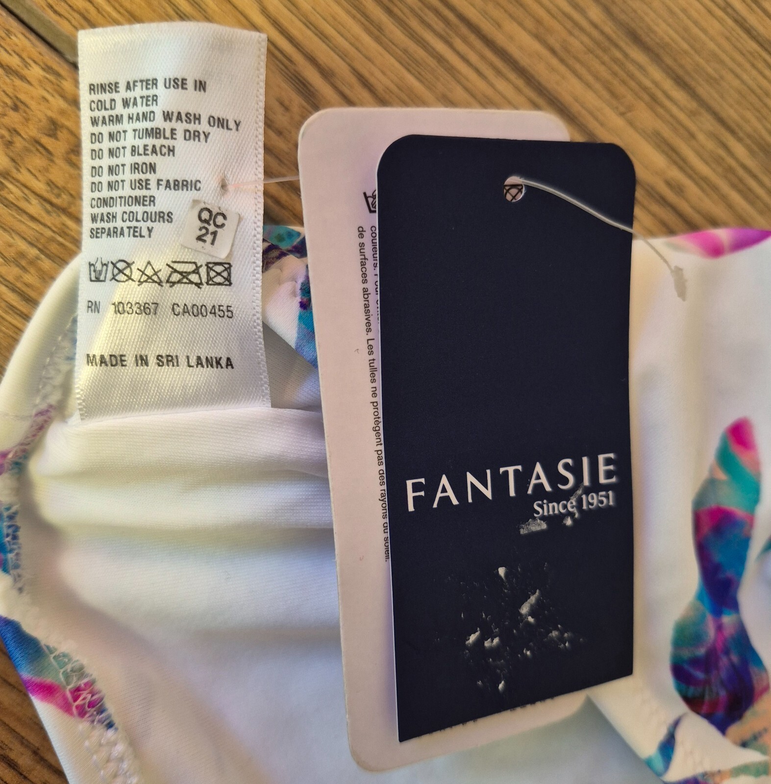 Fantasie 'Calypso Harbour' Mid Rise Bikini Bottom White/Multi Size Small NWT image 4