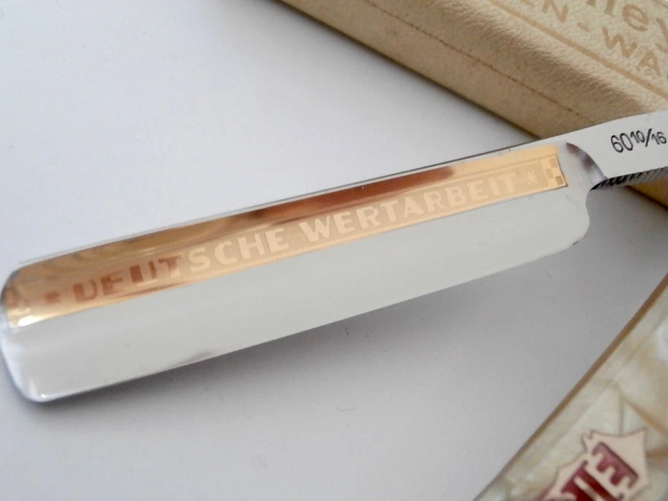 Gracie rasoio SOLINGEN 4/8" LAVORO DI VALORE TEDESCO Grah & Co Straight Razor! - Immagine 2 di 4