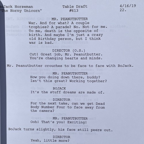 Bojack Horseman The Horny Unicorn Episode Original 2019 Table Draft Script - Picture 8 of 11