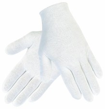 White Cotton Work Gloves Soft Thin Coin Jewelry Silver Inspection