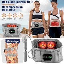Red Light Heat Massage Decompression Belt Inflatable for Lower Back Pain Relief