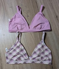 Pink Victoria's Secret Size XL Bralette Set Of 2 Triangle Bra Stretch Cute