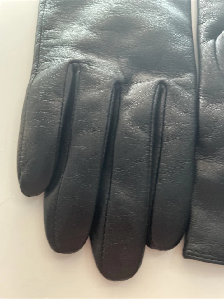 DE COLECCIÓN ETIENNE AIGNER Guantes Mujer Cuero Muñeca Cachemira Forrados NEGRO M Foto 3 de 4