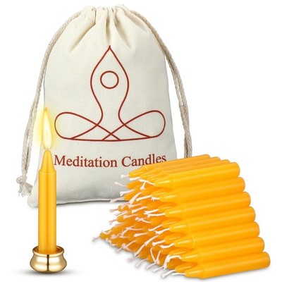 Threlaco 52 Pcs Mindful Meditation Candles Bulk 2.95'' Chime Taper Candles Ri...